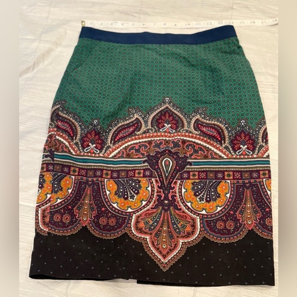 Edme & Esyllte Antropologie Womens Pencil Skirt Corduroy Paisley Size 4 - Picture 2 of 5
